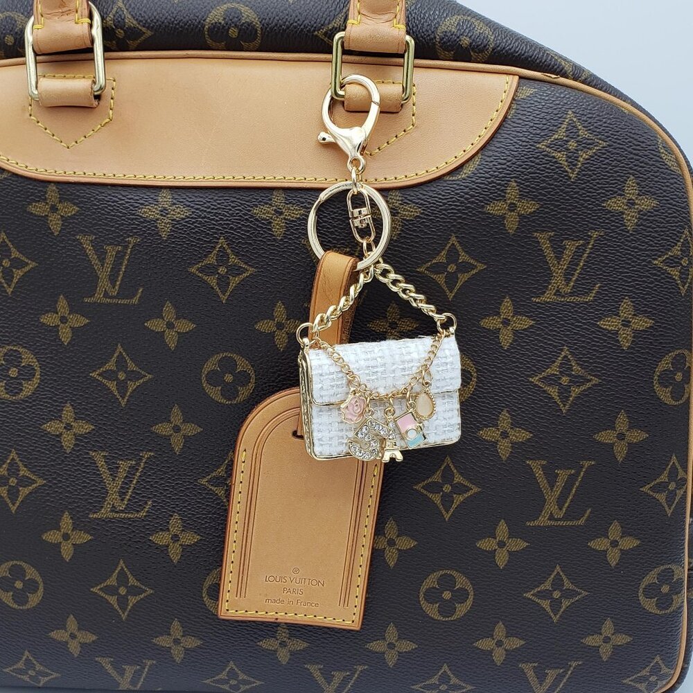 Authentic Louis Vuitton Luggage Nametag with Unbranded Keycharm